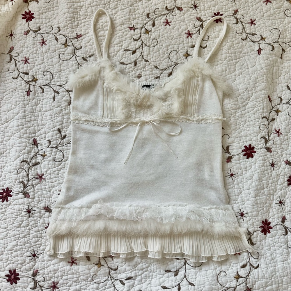 Fur Lace Tank Top